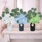 Dining Table Centerpiece Decor – Real Touch Faux Hydrangea with Vase & Eucalyptus Stems – Farmhouse Artificial Floral Arrangement for Kitchen, Mantle, Wedding & Home Decor